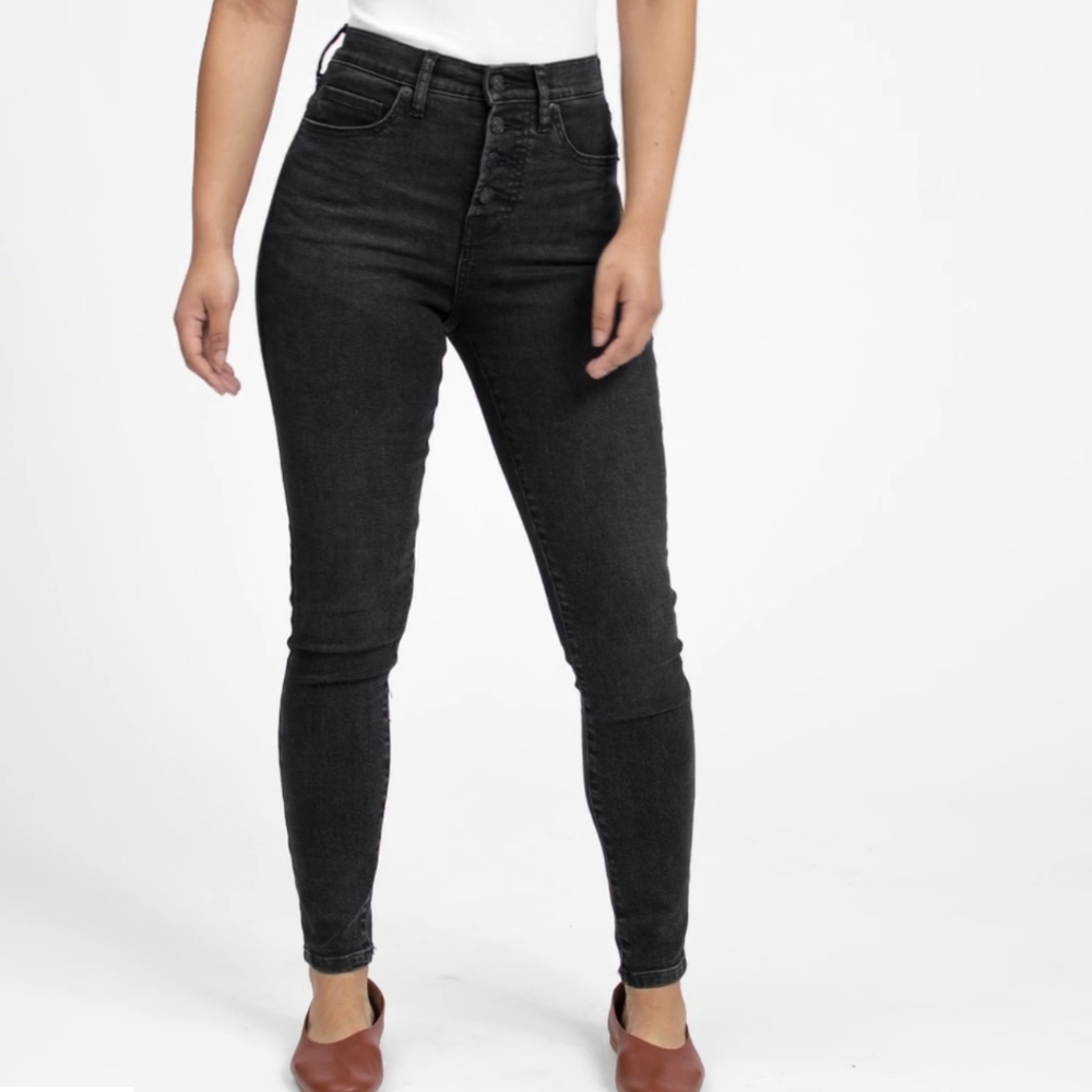 Everlane Authentic Stretch High-Rise Skinny Button Fly Size 28 ANKLE